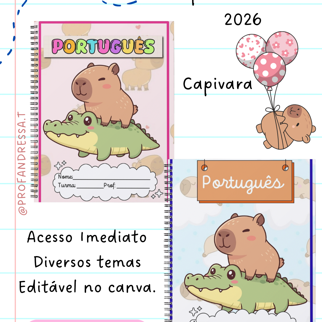 Capas de Caderno - Capivara