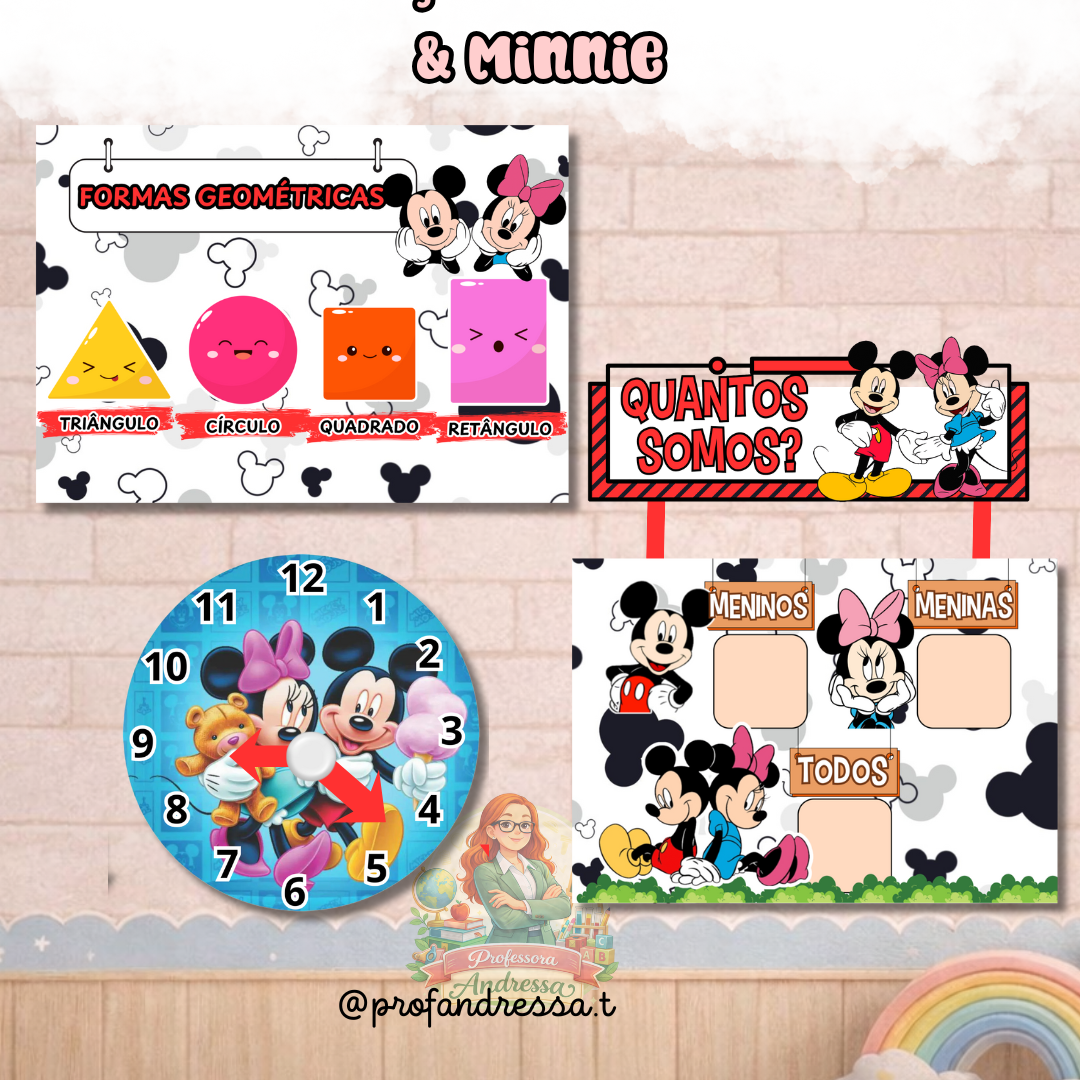 KIT DECORAÇÃO DE SALA MICKEY E MINNIE